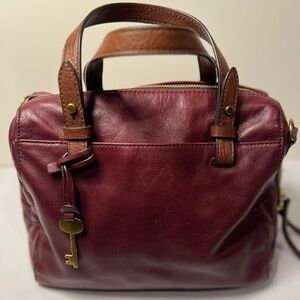 Fossil Burgundy Leather Handbag